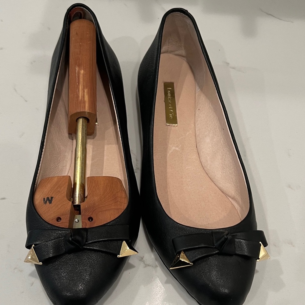 Louise et Cie Black Flats with Gold Studs